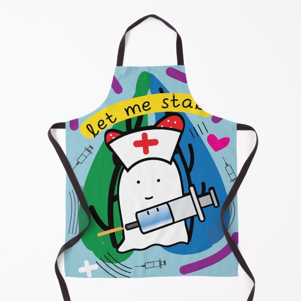 Item preview, Little ghost nurse saying let me stab you designed and sold by fluffyfamcraft.
