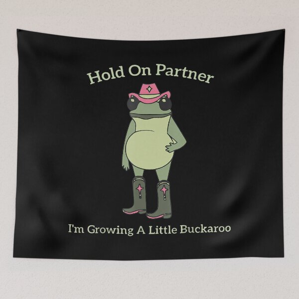 Item preview, Hold On Partner I'm Growing A Little Buckaroo Frog Cowboy designed and sold by Filek-mable.