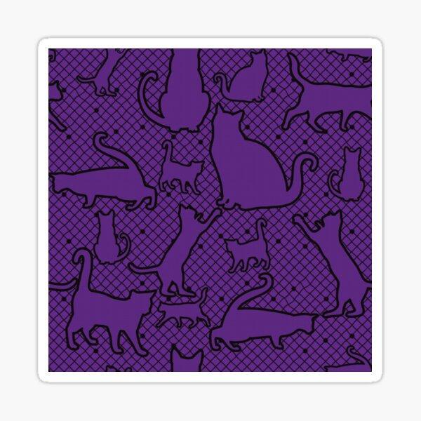 Vista previa del artículo con la obra «Velvet Hex: Patrón de siluetas de gatos góticos en negro», diseñado y vendido por DerpCat Sketches.