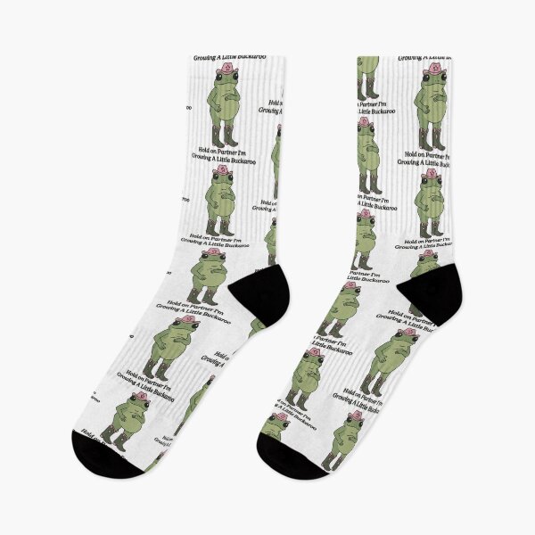 Item preview, Hold On Partner I'm Growing A Little Buckaroo Funny Frog designed and sold by Filek-mable.