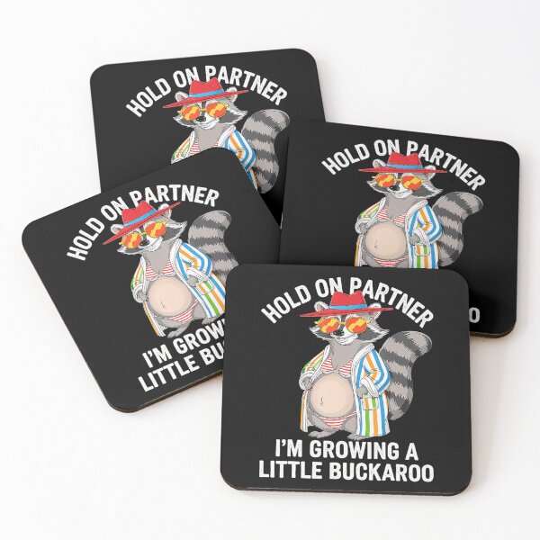 Item preview, Hold On Partner I'm Growing A Little Buckaroo Raccoon Cowboy Funny designed and sold by Filek-mable.