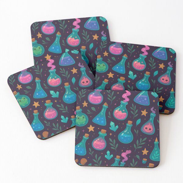 Item preview, Magical Potion Creatures – Whimsical Seamless Fantasy Pattern designed and sold by Soft rot studio.