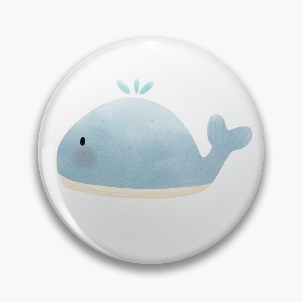 Item preview, Blue whale watercolor hand drawn kawaii designed and sold by inelistudio.