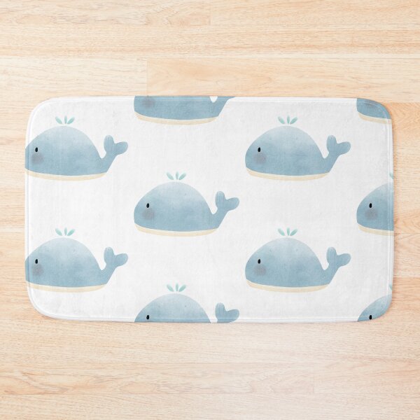 Item preview, Blue whale watercolor hand drawn kawaii designed and sold by inelistudio.