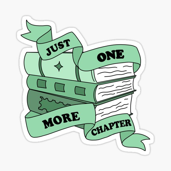 Artikel-Vorschau von Noch ein Kapitel - Grüner Bücherwurm Sticker, designt und verkauft von PlotLines.