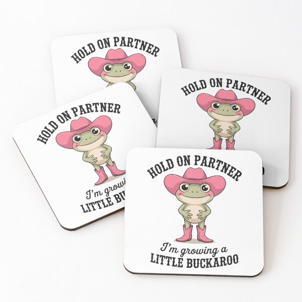 Item preview, Hold On Partner I'm Growing A Little Buckarro Funny Frog Meme designed and sold by Filek-mable.