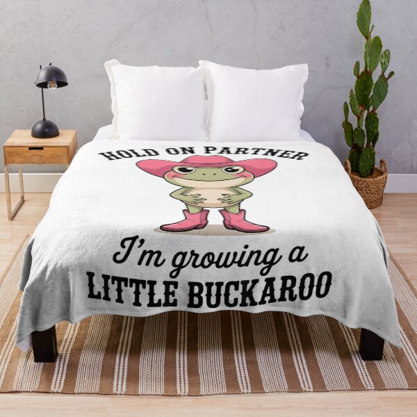 Item preview, Hold On Partner I'm Growing A Little Buckarro Funny Frog Meme designed and sold by Filek-mable.