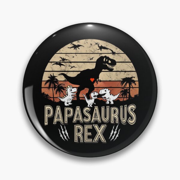 Item preview, Papasaurus Rex Retro Sunset with Baby Dinosaurs - Funny Dad Dinosaur designed and sold by Colorful-Garden.
