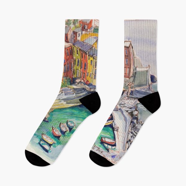Item preview, ‘Vernazza. Cinque Terre Italy’ p&w  designed and sold by Elizabeth Moore Golding.