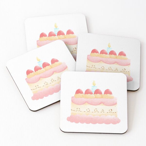 Item preview, Strawberry cake cute illustration, Happy birthday illustration, hand drawn illustration designed and sold by inelistudio.
