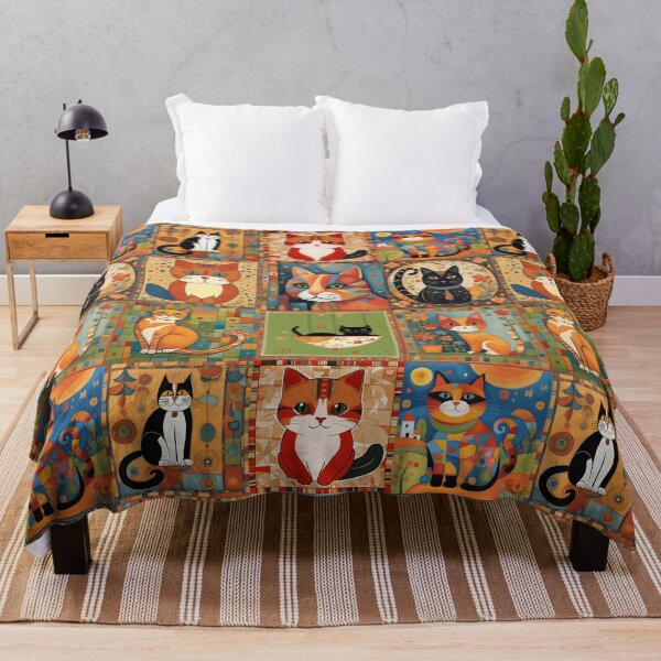 Item preview, Colorful Cat Illustration Pattern | Cat Art | Cat Drawing | Color Art designed and sold by UnhingedBird.
