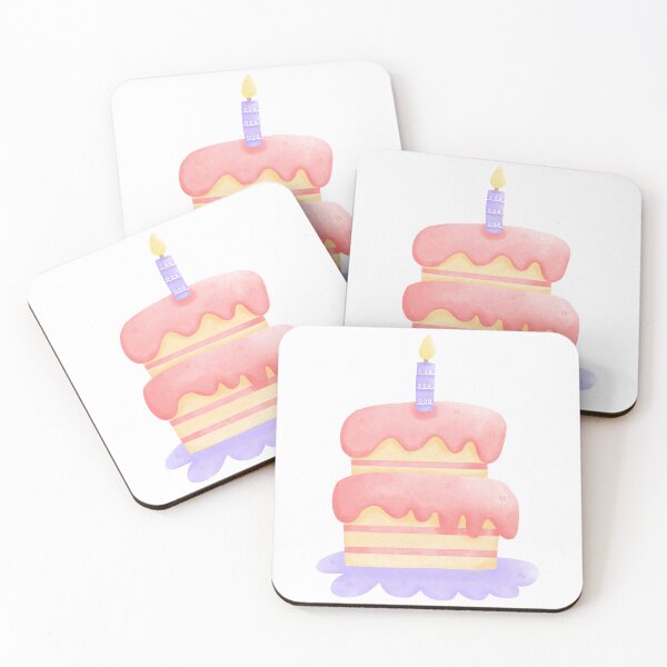 Item preview, cute birthday cake illustration, kawaii, party designed and sold by inelistudio.