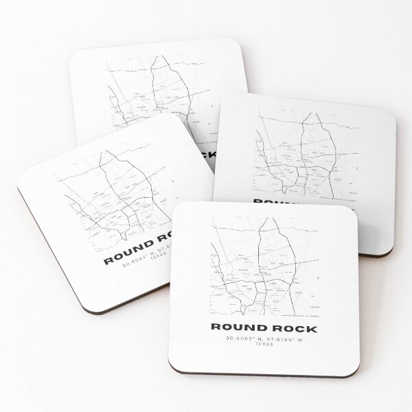 Item preview, Round Rock Map Poster – Austin Suburb Minimalist Wall Art designed and sold by RM-Journey.