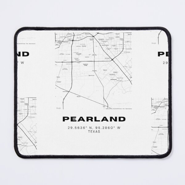 Item preview, Pearland City Map – Black & White Houston Suburb Poster designed and sold by RM-Journey.