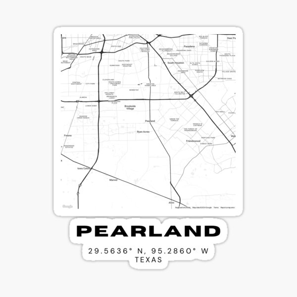 Item preview, Pearland City Map – Black & White Houston Suburb Poster designed and sold by RM-Journey.