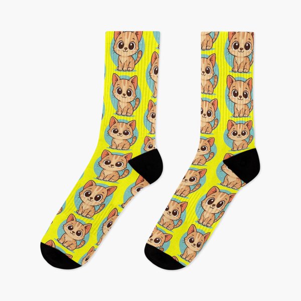 Item preview, Cute cartoon kitten with big eyes and striped tail designed and sold by EchoOfSilence.