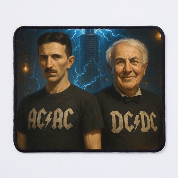 Item preview, AC/AC vs DC/DC – Tesla vs Edison Electric Showdown designed and sold by Hats in the Belfry.