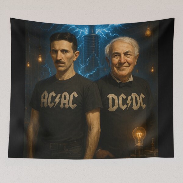 Item preview, AC/AC vs DC/DC – Tesla vs Edison Electric Showdown designed and sold by Hats in the Belfry.