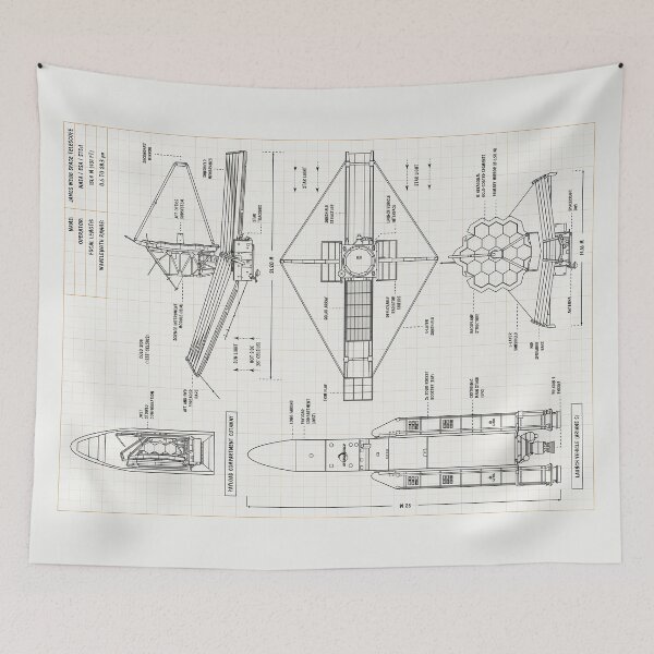 Item preview, James Webb Space Telescope (Ivory Brown Grid. Vertical) designed and sold by BGALAXY.