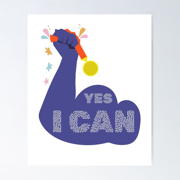 Item preview, YES I CAN – Bold Motivational Quote for Confidence and Determination designed and sold by ArtsyExplorer.