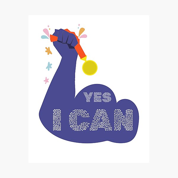 Item preview, YES I CAN – Bold Motivational Quote for Confidence and Determination designed and sold by ArtsyExplorer.