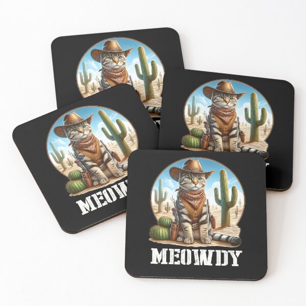 Item preview, Meowdy Cat Howdy Western Kitten designed and sold by Kimberley King Art  King Art.