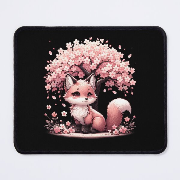 Item preview, Japanese Kawaii Fox Cherry Blossom Flower Trees designed and sold by Kimberley King Art  King Art.