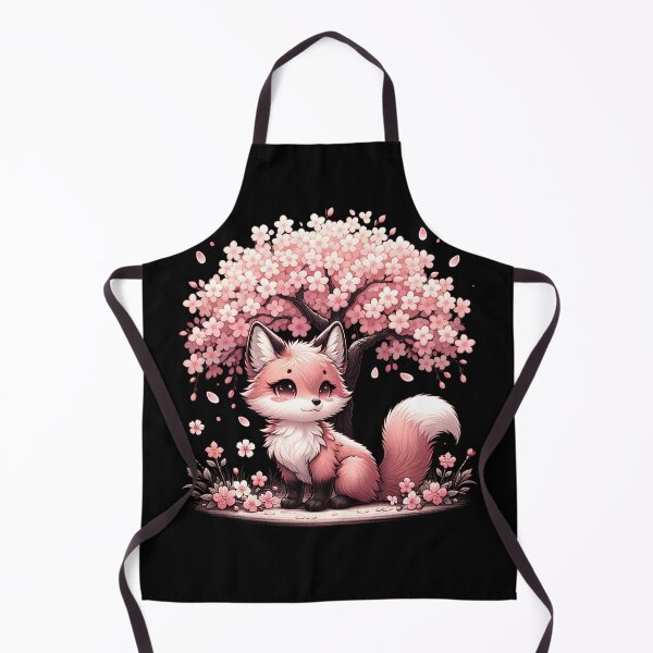 Item preview, Japanese Kawaii Fox Cherry Blossom Flower Trees designed and sold by Kimberley King Art King Art.