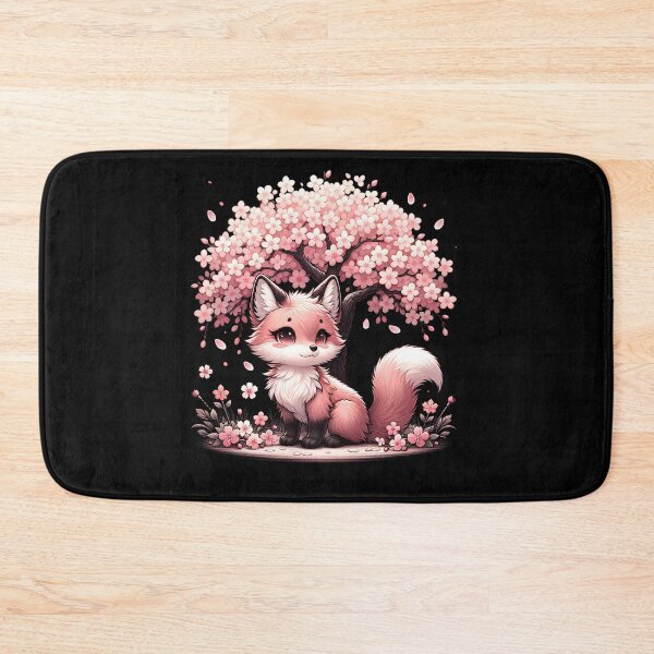 Item preview, Japanese Kawaii Fox Cherry Blossom Flower Trees designed and sold by Kimberley King Art  King Art.