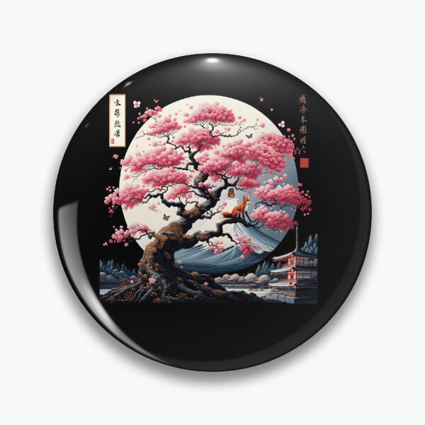Item preview, Japanese Cherry Blossom Fuji Mount Fox Flower Tree designed and sold by Kimberley King Art  King Art.
