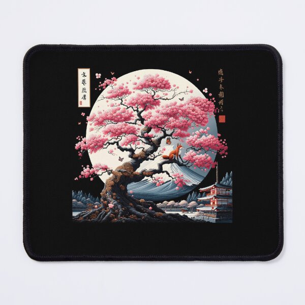 Item preview, Japanese Cherry Blossom Fuji Mount Fox Flower Tree designed and sold by Kimberley King Art King Art.