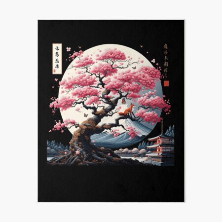 Item preview, Japanese Cherry Blossom Fuji Mount Fox Flower Tree designed and sold by Kimberley King Art  King Art.