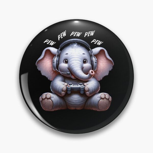 Artikelvorschau, Elefant Videospiel Gaming Nerd entworfen und verkauft von Kimberley King Art King Art.