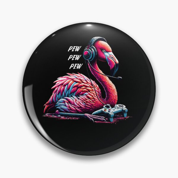 Artikelvorschau, Flamingo Videospiel Gaming Nerd entworfen und verkauft von Kimberley King Art King Art.