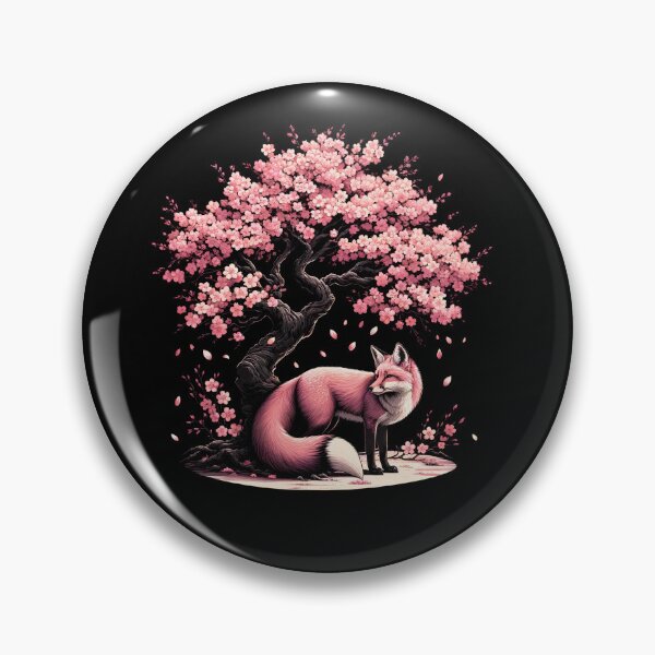 Item preview, Japanese Fox Cherry Blossom Flower Trees designed and sold by Kimberley King Art  King Art.