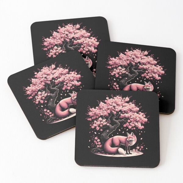 Item preview, Japanese Fox Cherry Blossom Flower Trees designed and sold by Kimberley King Art  King Art.