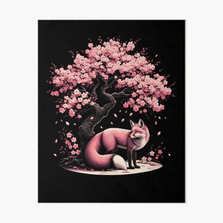Item preview, Japanese Fox Cherry Blossom Flower Trees designed and sold by Kimberley King Art  King Art.