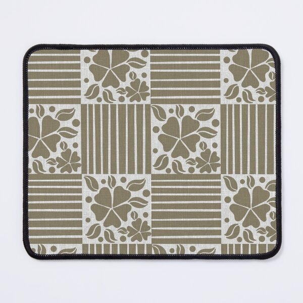 Item preview, Floral Checkered Pattern with Stripes in Earth Tones designed and sold by DColourMuse.