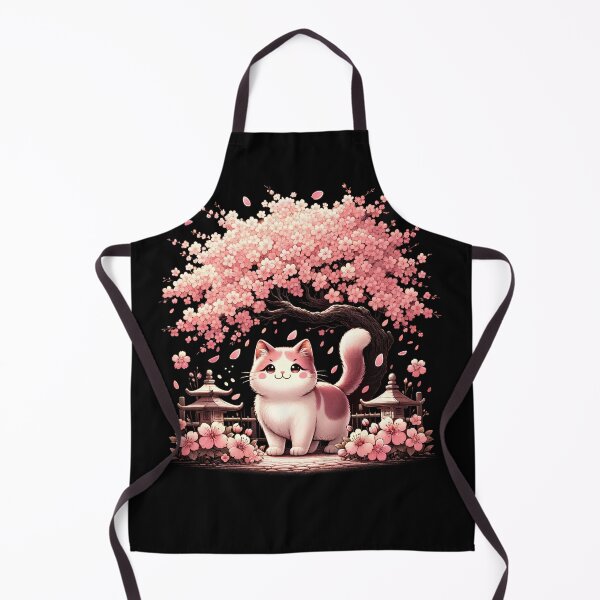 Item preview, Japanese Kawaii Cat Neko Cherry Blossom Flower Trees designed and sold by Kimberley King Art King Art.
