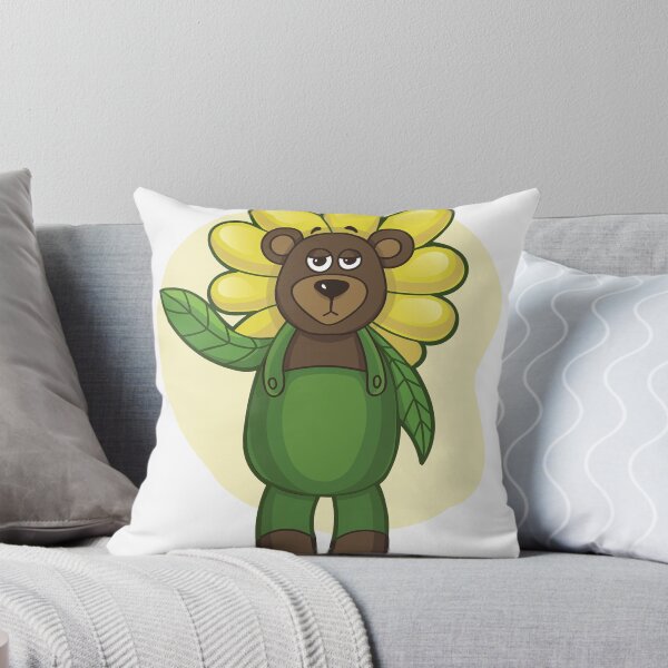 Item preview, Bored Bear in Flower Costume – Funny Cute Animal Illustration designed and sold by Tattyarts.