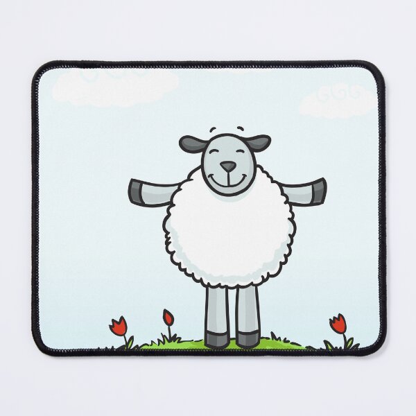 Item preview, Happy Sheep on Green Lawn – Cute Animal Art Print designed and sold by Tattyarts.