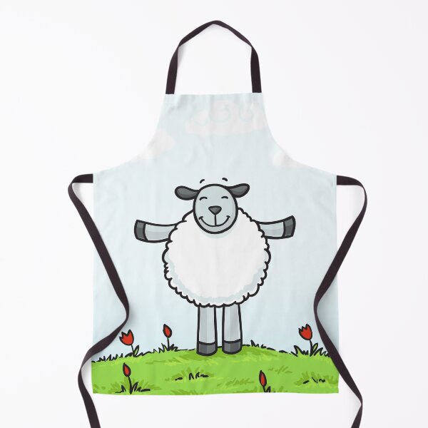 Item preview, Happy Sheep on Green Lawn – Cute Animal Art Print designed and sold by Tattyarts.