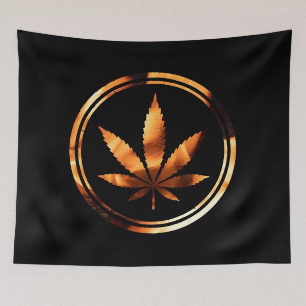 Item preview, Cannabis leaf in a circle fire designed and sold by EchoOfSilence.