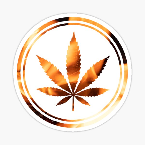 Item preview, Cannabis leaf in a circle fire designed and sold by EchoOfSilence.