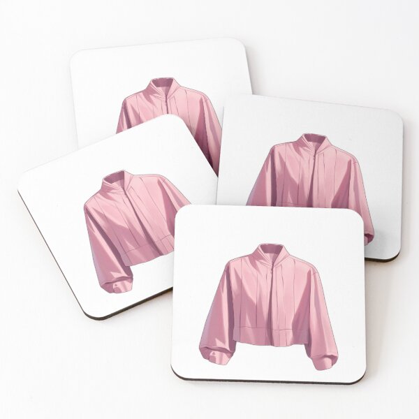 Item preview, Cropped Pleated Pink Jacket Aesthetic Sticker designed and sold by CuteKawaiiStudio.