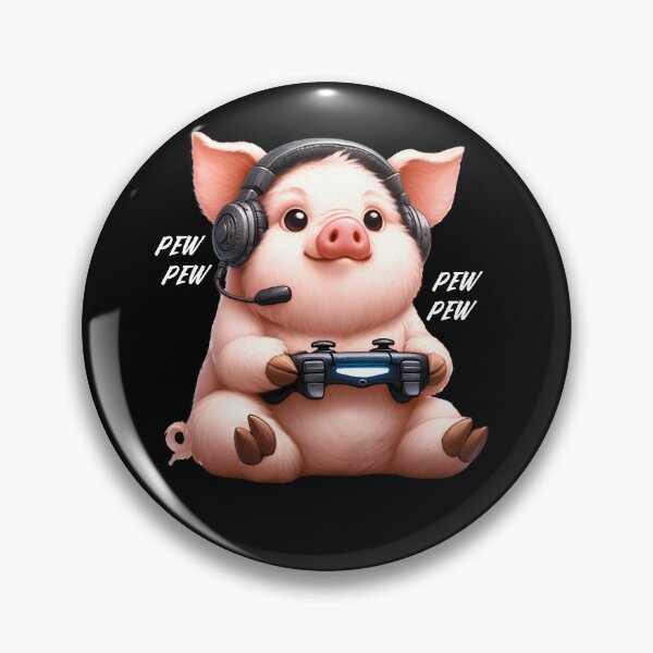 Artikelvorschau, Schwein Videospiel Gaming Nerd entworfen und verkauft von Kimberley King Art King Art.