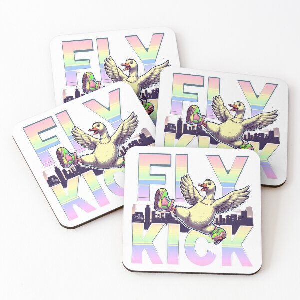 Item preview, FLY KICK – Goose in Sneakers Kicking Over Tokyo Sticker Aestetic, Trendy,Reloaded, Viral Drop 2025 designed and sold by Imaginarium of Chaos falcon88 .