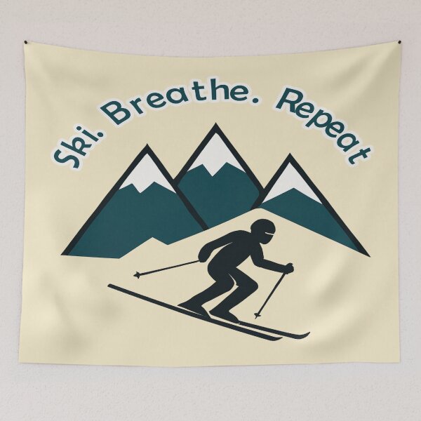 Item preview, Ski. Breathe. Repeat. – Geometric Skiing Design designed and sold by Rajasekar.