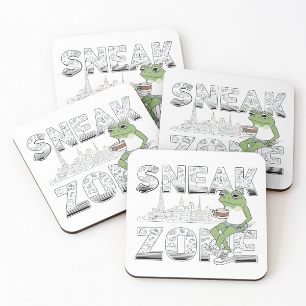 Item preview, SNEAK ZONE – Coffee Frog with Paris Vibes Sticker Aestetic, Trendy,Reloaded, Viral Drop 2025 designed and sold by Imaginarium of Chaos falcon88 .