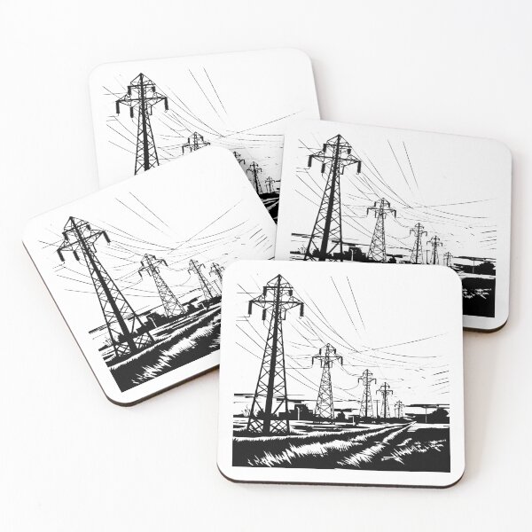 Item preview, Urban Power Lines Electric Transmission Towers Network designed and sold by inkoutninja.